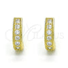 Argolla Huggie 02.186.0141.10 Plata Rodinada, con Zirconia Cubica Blanca, Pulido, Tono Dorado