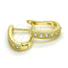 Argolla Huggie 02.186.0141.10 Plata Rodinada, con Zirconia Cubica Blanca, Pulido, Tono Dorado
