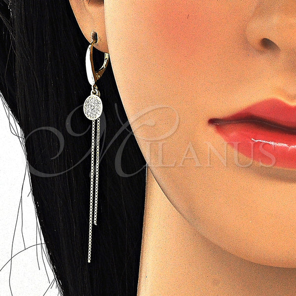 Arete Dormilona 02.186.0161 Plata Rodinada, con Micro Pave Blanca, Pulido, Tono Dorado