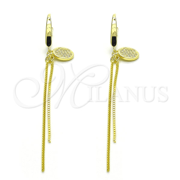 Arete Dormilona 02.186.0161 Plata Rodinada, con Micro Pave Blanca, Pulido, Tono Dorado