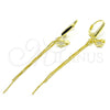 Arete Largo 02.186.0163 Plata Rodinada, Diseño de Estrella, con Micro Pave Blanca, Pulido, Tono Dorado