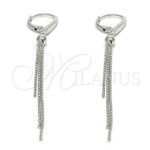 Arete Largo 02.186.0164.1 Plata Rodinada, Pulido, Rodinado