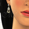 Arete Largo 02.186.0165 Plata Rodinada, con Zirconia Cubica Blanca, Pulido, Tono Dorado