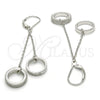 Arete Largo 02.186.0166.1 Plata Rodinada, Diseño de Amor, con Micro Pave Blanca, Pulido, Rodinado