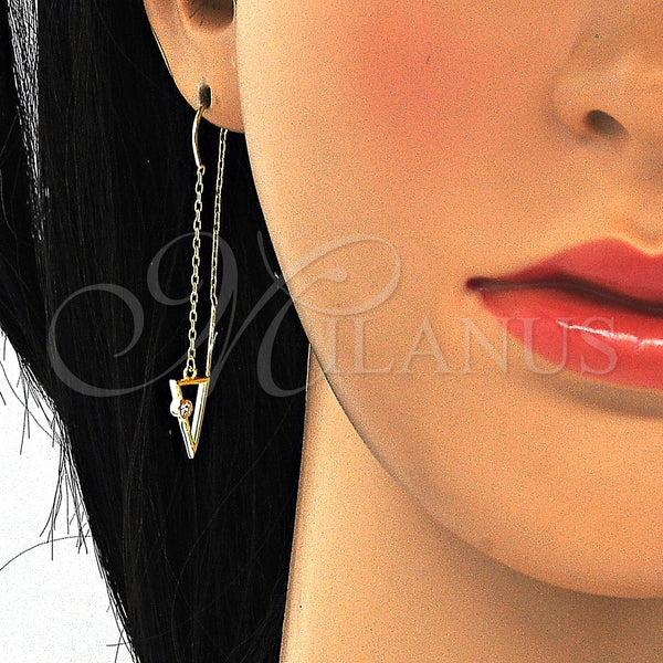 Arete Violador 02.186.0171 Plata Rodinada, con Zirconia Cubica Blanca, Pulido, Tono Dorado
