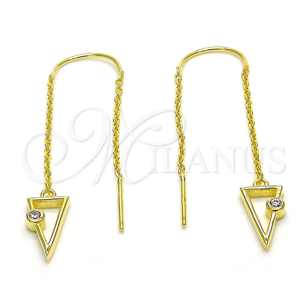 Arete Violador 02.186.0171 Plata Rodinada, con Zirconia Cubica Blanca, Pulido, Tono Dorado