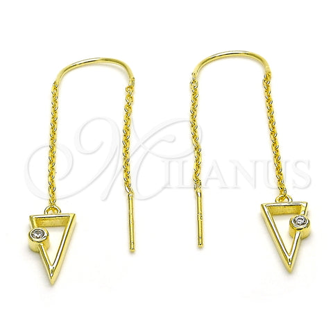 Arete Violador 02.186.0171 Plata Rodinada, con Zirconia Cubica Blanca, Pulido, Tono Dorado