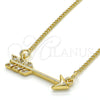 Collares con Dije 04.156.0161.18 Oro Laminado, con Blanca Micro Pave, Pulido, Tono Dorado (02 MM Thickness, 18 Inches Length)