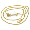 Collares con Dije 04.156.0161.18 Oro Laminado, con Blanca Micro Pave, Pulido, Tono Dorado (02 MM Thickness, 18 Inches Length)
