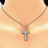 Collares con Dije 04.156.0162.18 Oro Laminado, Diseño de Cruz, con Blanca Micro Pave, Pulido, Tono Dorado (02 MM Thickness, 18 Inches Length)