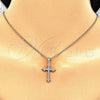 Collares con Dije 04.156.0170.18 Oro Laminado, Diseño de Cruz, con Blanca Zirconia Cubica, Pulido, Tono Dorado (02 MM Thickness, 18 Inches Length)