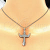 Collares con Dije 04.156.0171.20 Oro Laminado, Diseño de Cruz y Corazón, con Blanca Micro Pave, Pulido, Tono Dorado (02 MM Thickness, 20 Inches Length)