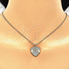 Collares con Dije 04.156.0173.20 Oro Laminado, Diseño de Corazón, con Blanca Micro Pave, Pulido, Tono Dorado (02 MM Thickness, 20 Inches Length)