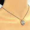 Collares con Dije 04.156.0173.20 Oro Laminado, Diseño de Corazón, con Blanca Micro Pave, Pulido, Tono Dorado (02 MM Thickness, 20 Inches Length)