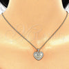 Collares con Dije 04.156.0174.20 Oro Laminado, Diseño de Mama y Corazón, con Blanca Micro Pave, Pulido, Tono Dorado (02 MM Thickness, 20 Inches Length)