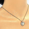 Collares con Dije 04.156.0174.20 Oro Laminado, Diseño de Mama y Corazón, con Blanca Micro Pave, Pulido, Tono Dorado (02 MM Thickness, 20 Inches Length)