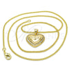 Collares con Dije 04.156.0174.20 Oro Laminado, Diseño de Mama y Corazón, con Blanca Micro Pave, Pulido, Tono Dorado (02 MM Thickness, 20 Inches Length)