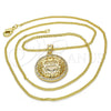 Collares con Dije 04.156.0175.20 Oro Laminado, Diseño de Mama y Corazón, con Blanca Micro Pave, Pulido, Tono Dorado (02 MM Thickness, 20 Inches Length)