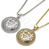 Collares con Dije 04.156.0175.20 Oro Laminado, Diseño de Mama y Corazón, con Blanca Micro Pave, Pulido, Tono Dorado (02 MM Thickness, 20 Inches Length)