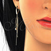 Arete Largo 02.186.0173 Plata Rodinada, con Micro Pave Blanca, Pulido, Tono Dorado