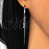 Arete Largo 02.186.0173.1 Plata Rodinada, con Micro Pave Blanca, Pulido, Rodinado