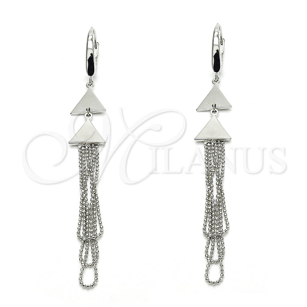 Arete Largo 02.186.0174.1 Plata Rodinada, Pulido, Rodinado