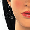 Arete Largo 02.186.0177.1 Plata Rodinada, con Micro Pave Blanca, Pulido, Rodinado