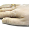 Anillo de Hombre 01.283.0005.10 Oro Laminado, Diseño de Corona, con Blanca Zirconia Cubica, Pulido, Tono Dorado (Size 10)