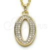Dije Elegante 05.185.0020 Oro Laminado, con Blanca Zirconia Cubica, Pulido, Tono Dorado