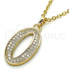 Dije Elegante 05.185.0020 Oro Laminado, con Blanca Zirconia Cubica, Pulido, Tono Dorado
