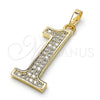 Dije Elegante 05.185.0021 Oro Laminado, con Blanca Zirconia Cubica, Pulido, Tono Dorado