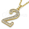 Dije Elegante 05.185.0022 Oro Laminado, con Blanca Zirconia Cubica, Pulido, Tono Dorado