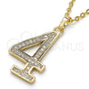 Dije Elegante 05.185.0024 Oro Laminado, con Blanca Zirconia Cubica, Pulido, Tono Dorado