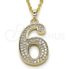 Dije Elegante 05.185.0026 Oro Laminado, con Blanca Zirconia Cubica, Pulido, Tono Dorado