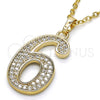 Dije Elegante 05.185.0026 Oro Laminado, con Blanca Zirconia Cubica, Pulido, Tono Dorado