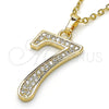 Dije Elegante 05.185.0027 Oro Laminado, con Blanca Zirconia Cubica, Pulido, Tono Dorado