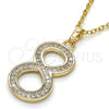Dije Elegante 05.185.0028 Oro Laminado, con Blanca Zirconia Cubica, Pulido, Tono Dorado