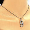 Dije Elegante 05.185.0029 Oro Laminado, con Blanca Zirconia Cubica, Pulido, Tono Dorado