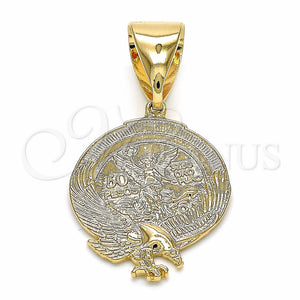 Dije Religioso 05.09.0073 Oro Laminado, Diseño de Angel, Pulido, Tono Dorado