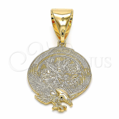 Dije Religioso 05.09.0073 Oro Laminado, Diseño de Angel, Pulido, Tono Dorado