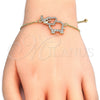 Pulsera Bolo Ajustable 03.316.0014.10 Oro Laminado, Diseño de Elefante, con Granate and Blanca Zirconia Cubica, Pulido, Tono Dorado (01 MM Thickness, 10 Inches Length)