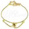 Pulsera Bolo Ajustable 03.316.0014.10 Oro Laminado, Diseño de Elefante, con Granate and Blanca Zirconia Cubica, Pulido, Tono Dorado (01 MM Thickness, 10 Inches Length)