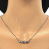 Collares con Dije 04.341.0006.1.20 Rodio Laminado, con Zirconia Cubica Multicolor, Pulido, Rodinado (Grosor 01 MM, 20 Pulgadas de Largo)
