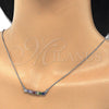 Collares con Dije 04.341.0006.1.20 Rodio Laminado, con Zirconia Cubica Multicolor, Pulido, Rodinado (Grosor 01 MM, 20 Pulgadas de Largo)