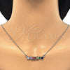 Collares con Dije 04.341.0007.1.20 Rodio Laminado, con Zirconia Cubica Multicolor, Pulido, Rodinado (Grosor 01 MM, 20 Pulgadas de Largo)