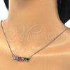 Collares con Dije 04.341.0007.1.20 Rodio Laminado, con Zirconia Cubica Multicolor, Pulido, Rodinado (Grosor 01 MM, 20 Pulgadas de Largo)