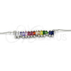 Collares con Dije 04.341.0007.1.20 Rodio Laminado, con Zirconia Cubica Multicolor, Pulido, Rodinado (Grosor 01 MM, 20 Pulgadas de Largo)