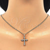 Collares con Dije 04.284.0010.20 Oro Laminado, Diseño de Cruz, con Blanca Zirconia Cubica, Pulido, Tono Dorado (02 MM Thickness, 20 Inches Length)