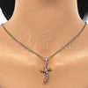 Collares con Dije 04.284.0014.1.22 Oro Laminado, con Granate and Blanca Zirconia Cubica, Pulido, Tono Dorado (02 MM Thickness, 22 Inches Length)