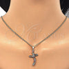 Collares con Dije 04.284.0014.3.22 Oro Laminado, con Multicolor Zirconia Cubica, Pulido, Tono Dorado (02 MM Thickness, 22 Inches Length)
